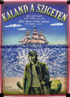 Birtalan Sándor (graf.) : Kaland a szigeten (Piratii din Pacific, 1975.)  --  Román - NSZK - francia film Jules Verne: Kétévi vakáció című regénye nyomán