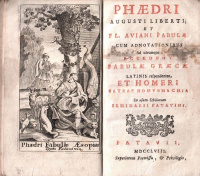Phaedrus : Phaedri Augusti liberti, et Fl. Aviani fabulae cum adnotationibus Ad utrumque.