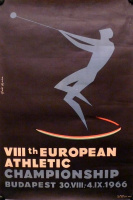 Gáll Gyula (graf.) : VIII th European Championship - Budapest 30.VIII.-IX.4. 1966