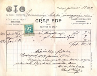 Graf Ede (ezelőtt Reitter és Graf) hölgy czipész, Budapest, V. Deák Ferencz utcza 8. -  Damen-Schuhmacher, Budapest, V., Franz Deákgasse Nr. 8.  [számla, 1897]