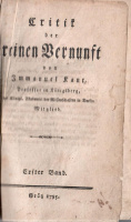 Kant, Immanuel : Kritik der reinen Vernunft I-II.