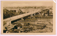 Budapest, Sztálin [ma Árpád] híd budai hídfő. (1952)