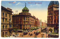 Budapest. Rákóczi út [villamosokkal].  (1917)