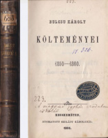 Bulcsu Károly : - - költeményei 1850-1860. 