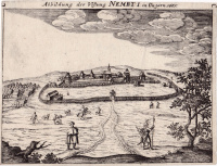[Lenti látképe] Címe:  a képkeret felett: Abbildung der Vöstung NEMBTI in Ungarn 1665.