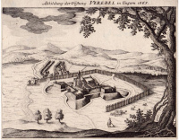 [Verebély látképe] Címe: a képkeret felett: Abbildung der Vöstung VEREBEL in Ungarn 1665.