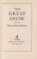 Robinson, Henry Morton : The Great Snow