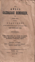 Weckherlin, A. - Erdey Fülöp : Az angol gazdasági rendszer, és annak más, némethoni körülményekre való alkalmazása. (Első kiadás)