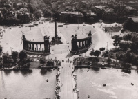 Budapest, Városliget, Hősök-tere - Légifelvétel, ca.1975.