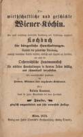 Neumann, Rosalia : Wiener-Köchin - Kochbuch für Bürgerliche Haushaltungen