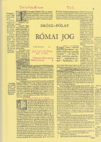 Brósz Róbert - Pólay Elemér : Római jog