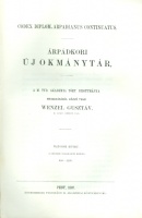 Wenzel Gusztáv (szerk.) : Árpádkori új okmánytár - Codex diplom. Arpadianus continuatus. - VI. köt. 890-1235