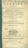 RÉVAI, Ioannis Nicolai (RÉVAI Miklós) : Carmina quaedam - Accesserunt amicorum iudicia recentiora.