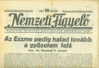 Nemzeti Figyelő - Fajvédő nemzeti szocialista politikai lap, XIII. évf./12. sz., 1939 március 19.