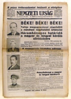 Nemzeti Ujság 1938. szept. 30. [Müncheni egyezmény]