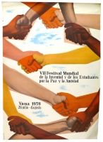 VII Festival Mundial de la Juventud y de los Estudiantes por la Paz y la Amistad [VII. Világifjúsági- és Diáktalálkozó a Békéért és a Barátságért.] - Viena 1959  /PLAKÁT/
