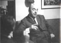 Pablo Neruda Nobel-díjas chilei költő magyarországi látogatásán