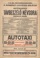 A budapesti egységes hálózat (Budapest és környéke) betürendes távbeszélő névsora - 1943. január hó