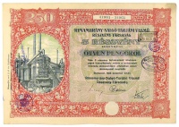 Rimamurány-Salgó-Tarjáni Vasmű Részvény-Társaság 5 részvény egyenként ötven Pengőről, 1925. (311051-311055)