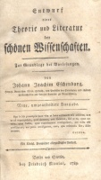 Eschenburg, J. J. : Entwurf einer Theorie und Literatur der schönen Wissenschaften