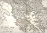 Stieler's Hand Atlas : Des Osmanischen Reichs europäischer Theil, Griechenland und die Jonischen Inseln. (Színezett rézmetszetű térkép)