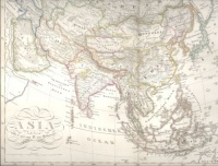 Stieler's Hand Atlas : Asia (Színezett rézmetszetű térkép)