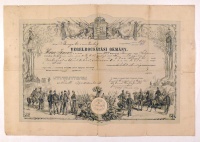 Végelbocsátási okmány a baranyai honvéd zászlóaljból, 1877.