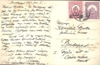 Edvi Illés Aladár festőművész kézzel írott képeslapja Komjáti Gyula festőművésznek.