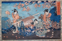 UTAGAWA KUNISADA I. (Toyokuni III) : The Tale of Genji - Chapter 16.