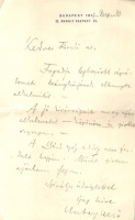 Hubay Jenő hegedűművész, zeneszerző Füredi József hegedűművésznek írt autográf levele + Hubay Jenő névjegykártyája, a művész autográf soraival