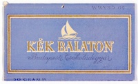 Kék Balaton, 150 gramm - Budapesti Csokoládégyár [csokoládépapír, belső oldalán gyűjthető képpel]