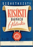 1119. Kisüsti Barack Pálinka (italcímke) – VOSZK termék. 