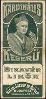 0529. Kardinális keserű bikavér likőr – Klein József és Adolf, Budapest.