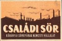 1122. Kőbányai Sörgyárak Nemzeti Vállalat – Családi Sör (italcímke).