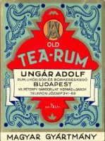 1144. Old Tea Rum (italcímke, kisméretű) – Ungár Adolf Rum, Likőr, Sör és Borkereskedő, Budapest. 