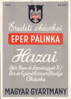 1147. Óbecskei Eper Pálinka (italcímke) – Hazai Likőr, Rum és Szeszárugyár Rt. Bor és Gyümölcsszeszfőzdéje, Óbecske. 