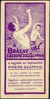 0098. Brázay Sósborszesz Szappan – Gyártó és forgalmazó Brázay Kálmán nagykereskedő, Budapest (fürdőző férfiak, lila).