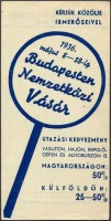 0110. Budapesti Nemzetközi Vásár, 1936.