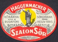 1109. Haggenmacher Kőbányai és Budafoki Sörgyárak Rt. – Szalon Sör (italcímke).