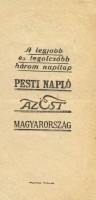 0814. Pesti Napló, Az Est, Magyarország (politikai napilapok).