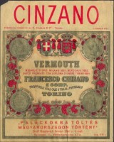 1077. Cinzano Vermouth (italcímke) – Gróf Keglevich István Utódai Rt.-nél palackozva, Budapest.