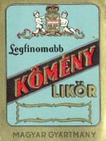 1127. Kömény Likőr (italcímke) – ismeretlen gyártó. 