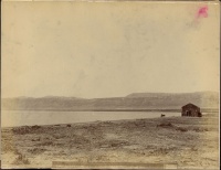 77.     DAMIANI : La mer morte et les montagnes de Judée – Dead Sea. Jerusalem, cca. 1880.