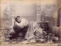 290.     SEBAH, (J. PASCAL) & JOAILLER, (POLICARPE) : [Turkish woman with hookah.] Studio photo, cca. 1880.