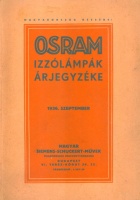 Osram izzólámpák árjegyzéke - 1936. szeptember