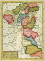 Tomka-Szászky János : Circulus I.  Cisdanubianus in Comitatus XIV divisus. Az első, Dunán inneni kerület, 14 megyére felosztva. [Térkép]
