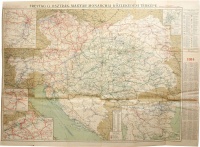 1914-évi közlekedési térkép Osztrák-Magyar Monarchia és Balkánországokról 