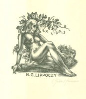 Mauinau, Guido  : Ex Libris N. G. Lippoczy  [Szőlős-boros exlibris]