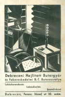 Gáborjáni Szabó Kálmán (1897-1955) : Debreceni Hajlitott Butorgyár és Fakereskedelmi R.T. Butorosztálya  (Reklámlevelezőlap)