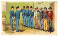 Katonai karikatúra képeslap